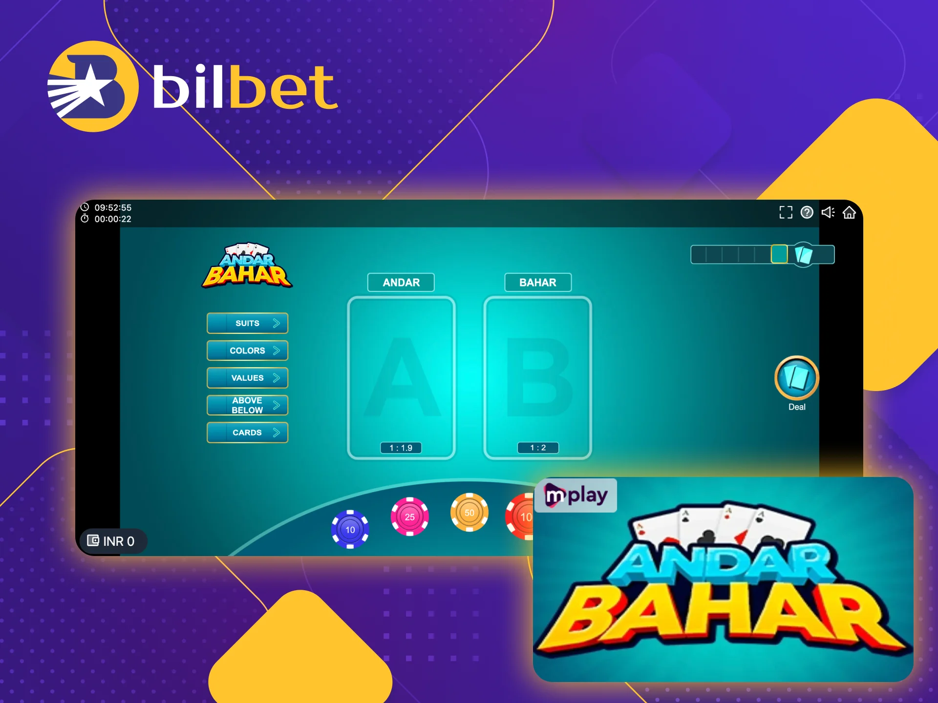 You haven’t played the Andar Bahar card game on the Bilbet online casino website for a long time.