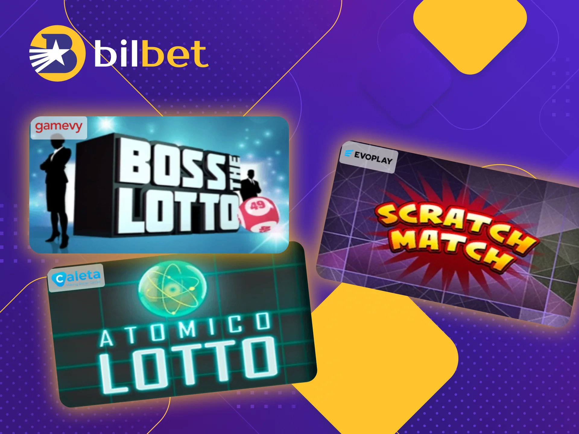 Bilbet online casino offers players popular Lottery games.