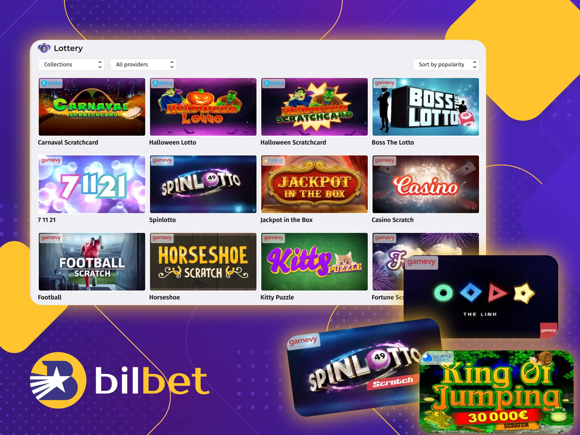 You haven’t played Lottery games at the Bilbet online casino for a long time.