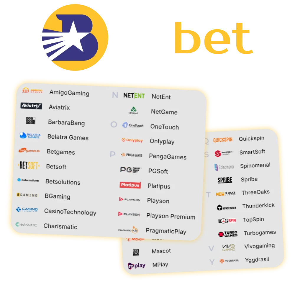 Bilbet partners with many reliable and reputable casino game providers.